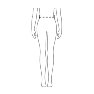 Storleksguide illustration, mått midja.